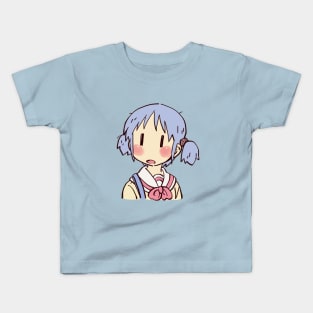 funny mio meme surprised face nichijou Kids T-Shirt